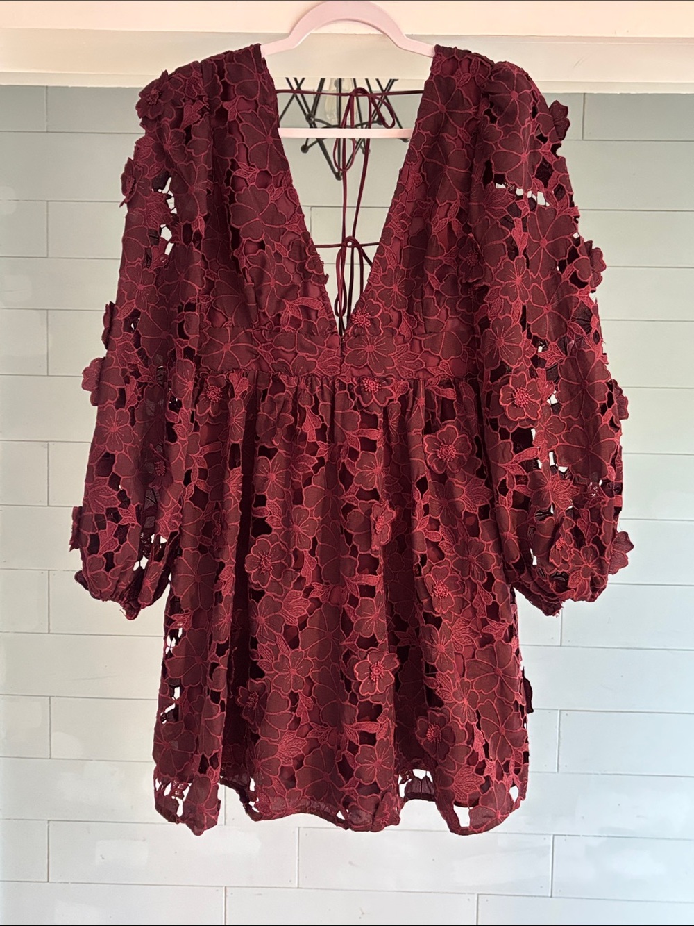 NWT Altar'd‎ State Winetasting Floral Lace Mini Dress